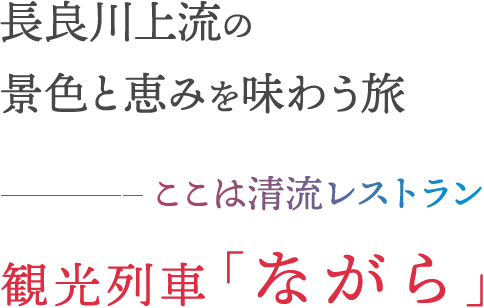 長良川上流の景色と恵みを味わう旅 ここは清流レストラン 観光列車「ながら」